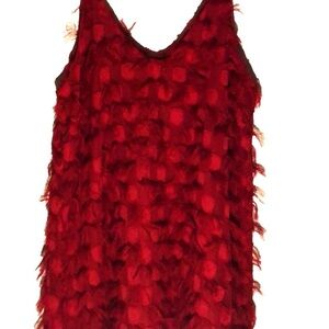 Elegant Red Textured Dress Size Large